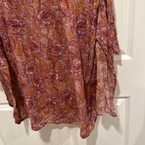 Free People Nisha Floral Sheer Tunic Top - Picture 6 of 7